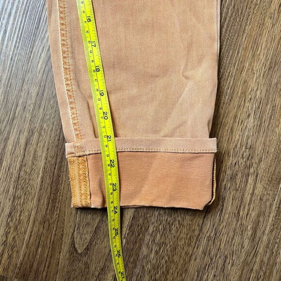 J. Jill Cropped High Rise Crop Cuffed Orange Denim Pants Womens Size 8 Stretch - Picture 5 of 8